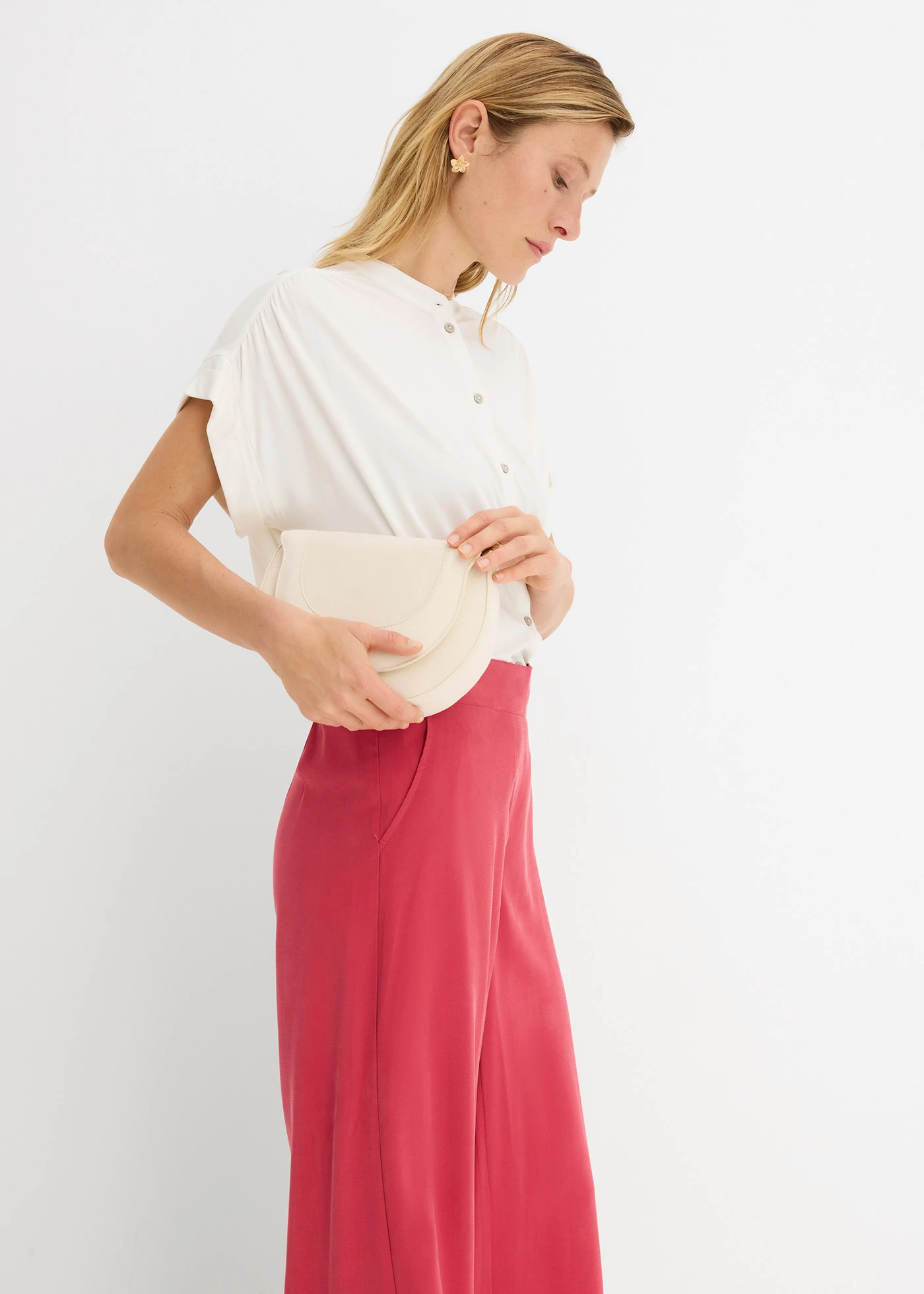 Pantalon palazzo en viscose majoritaire • rouge cerise • Boutique bonprix