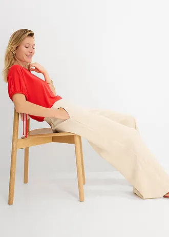 Palazzo broek in een viscosemix • lichtsand • bonprix online shop