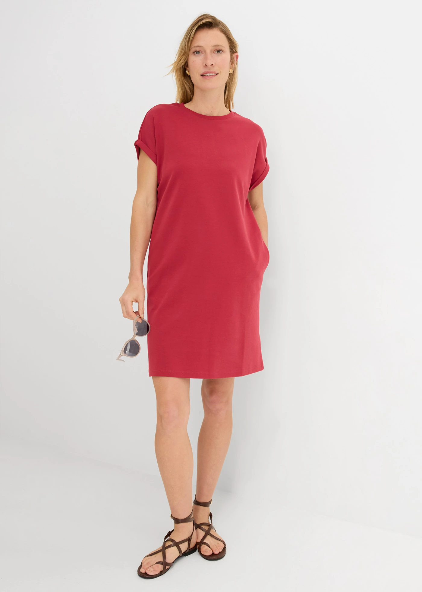 Shirtjurk van zwaar, puur biologisch katoen • kersenrood • product-page.page-title-suffix
