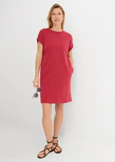 Robe courte en interlock épais, Couleur: rouge cerise
