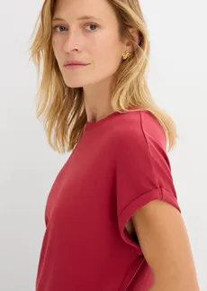 Robe courte en interlock épais • rouge cerise • Boutique bonprix