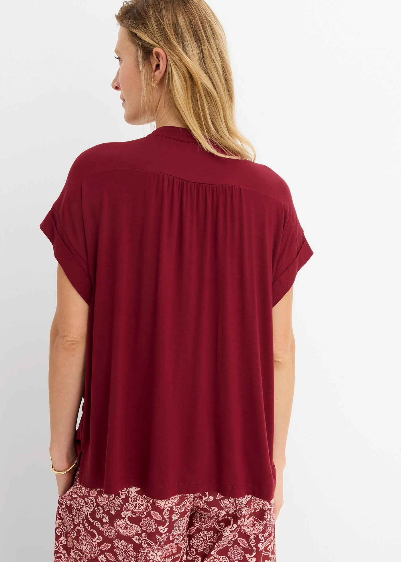 Blouse in een zachte viscosemix • robijnrood • bonprix online shop