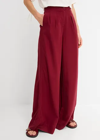 Pantalon à pinces en lyocell fluide • rouge rubis • Boutique bonprix