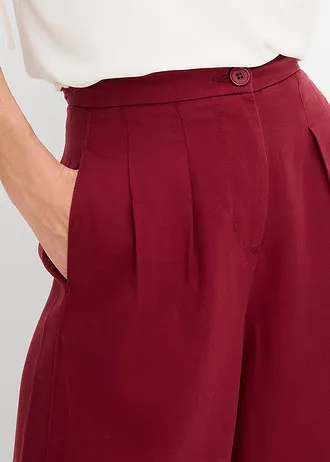 Pantalon à pinces en lyocell fluide • rouge rubis • Boutique bonprix