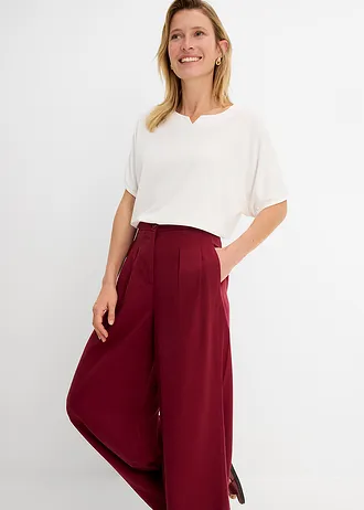 Bandplooibroek van soepel lyocell • robijnrood • bonprix online shop