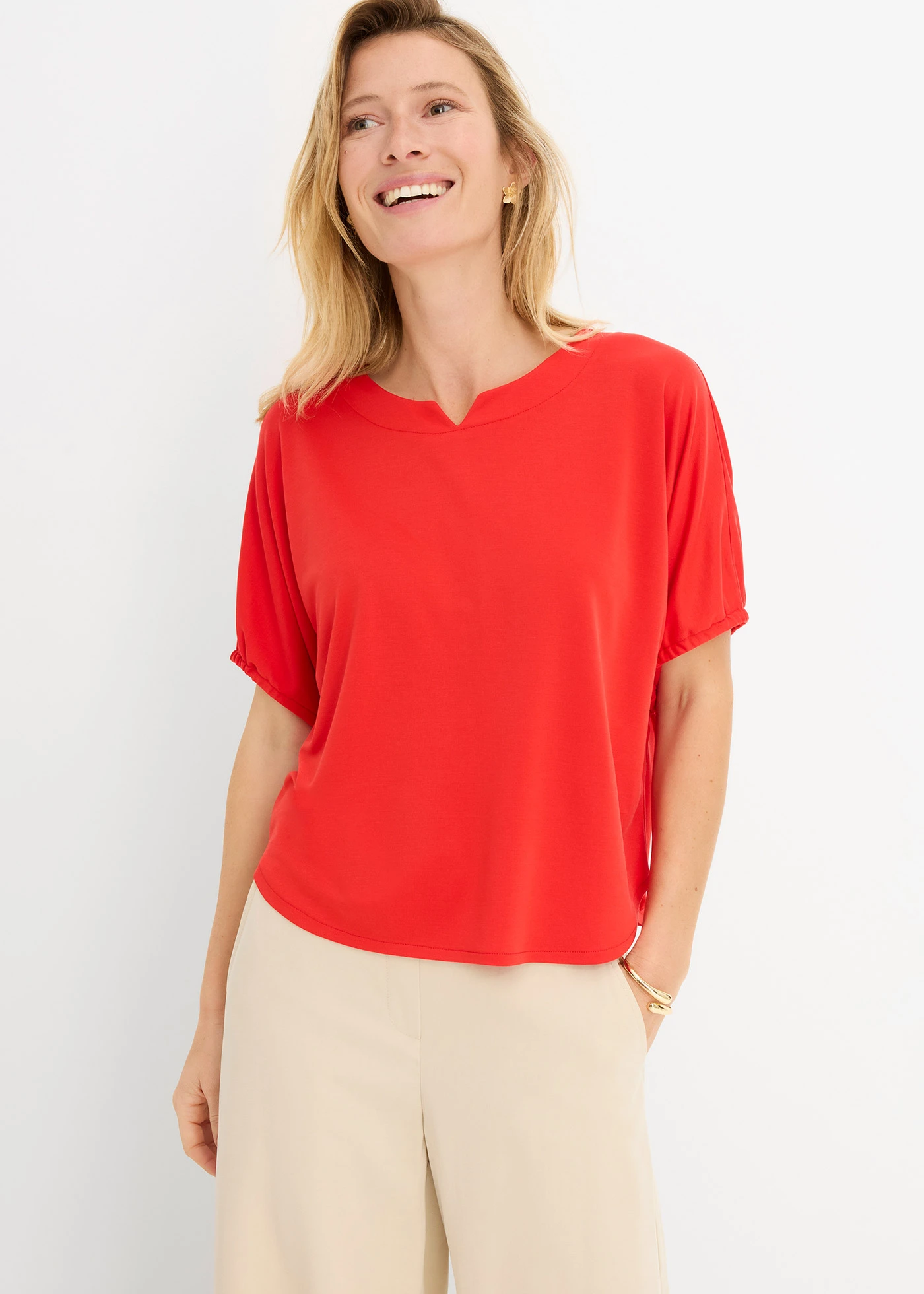 T-shirt ample en maille piquée robuste • fraise • Boutique bonprix