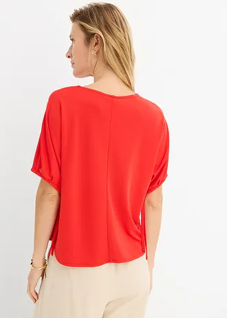 T-shirt ample en maille piquée robuste, Couleur: fraise