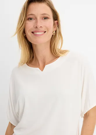 Losvallend shirt van stevig piqué • wolwit • bonprix online shop