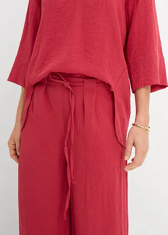 Culotte kalhoty ze splývavé viskózové směsi • třešňově červená • bonprix obchod