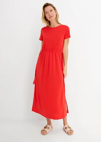 Robe douce en jersey piqué, Couleur: fraise