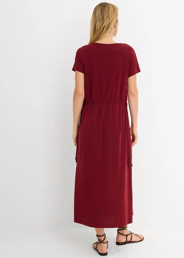 Robe douce en jersey piqué • rouge rubis • product-page.page-title-suffix