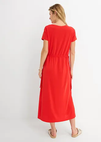 Robe douce en jersey piqué, Couleur: fraise