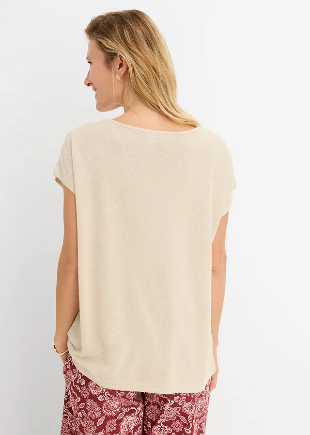Oversized shirt in gebreide look • lichtsand • product-page.page-title-suffix