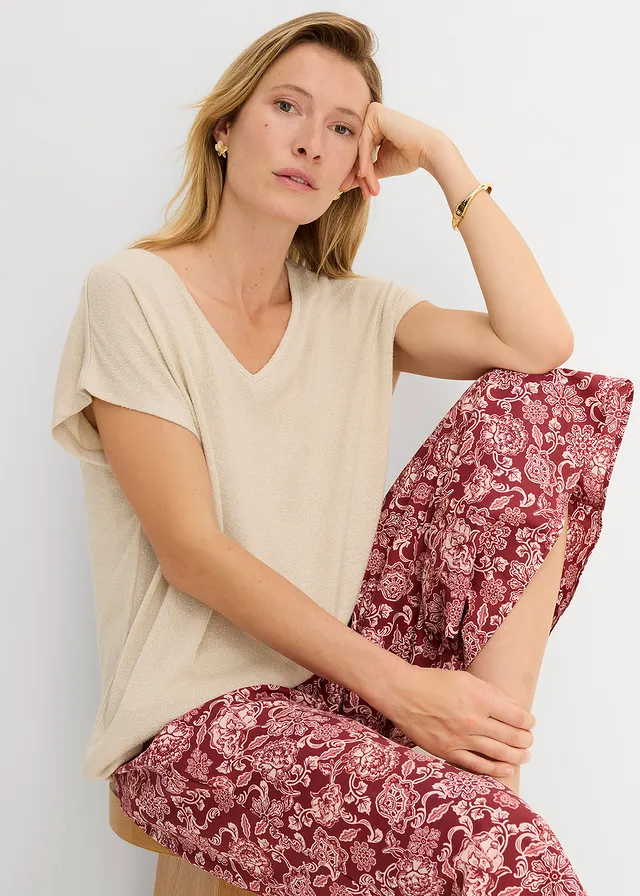 Oversized shirt in gebreide look • lichtsand • product-page.page-title-suffix