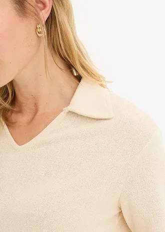 Polo aspect maille • sable clair • Boutique bonprix