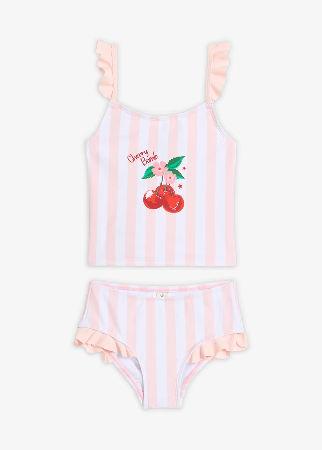 Tankini (2-dlg. set) • parelroze-wit gestreept • bonprix online shop
