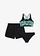 Bikini en short (3-dlg. set), Kleur: zwart-mentholgroen zebraprint