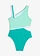 Badpak, Kleur: mentholblauw-smaragd-wit