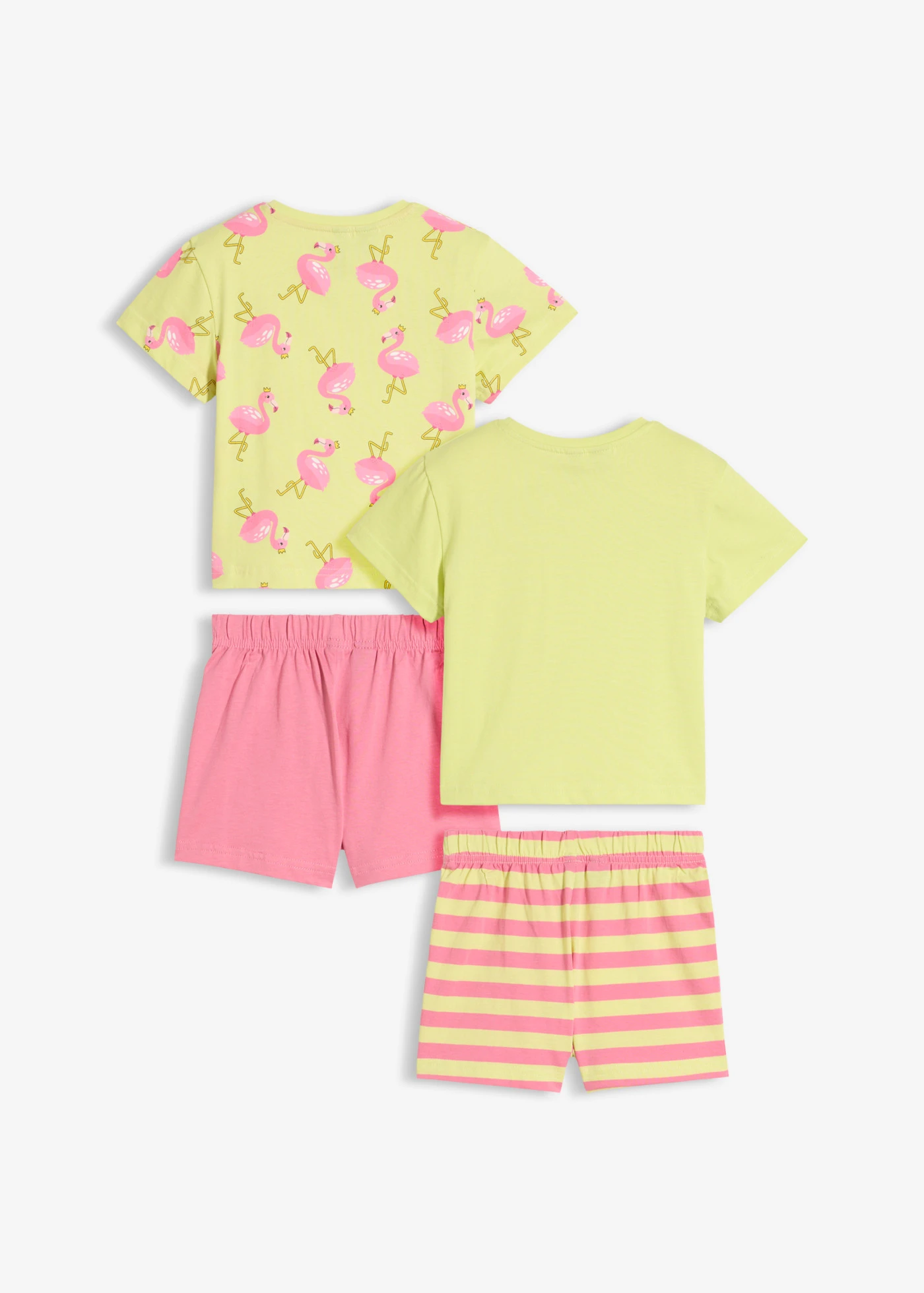 2 pyjashorts 100% coton (ens. 4 pces) • vert-rose vif rayé + vert-rose vif imprimé • product-page.page-title-suffix