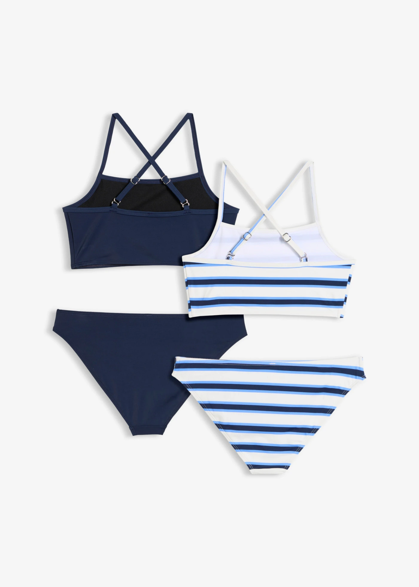Costum de baie și tankini (set/4piese) • albastru-alb dungat + bleumarin • magazin bonprix