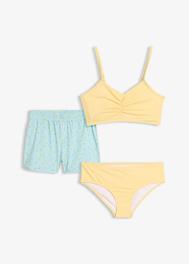 Bikini z figami i spodenkami kąpielowymi (3 części)