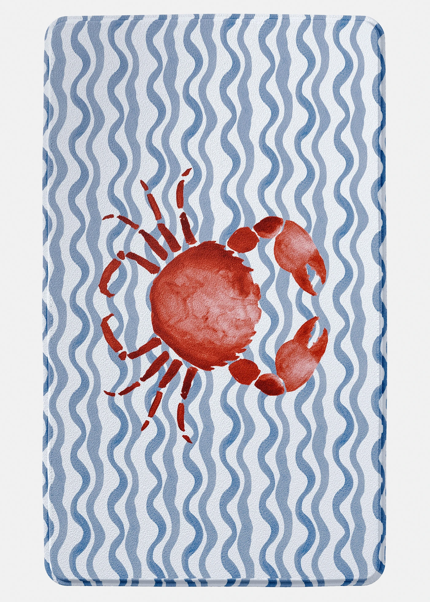 Tapis de bain à mémoire de forme • bleu mat/rouge imprimé • Boutique bonprix