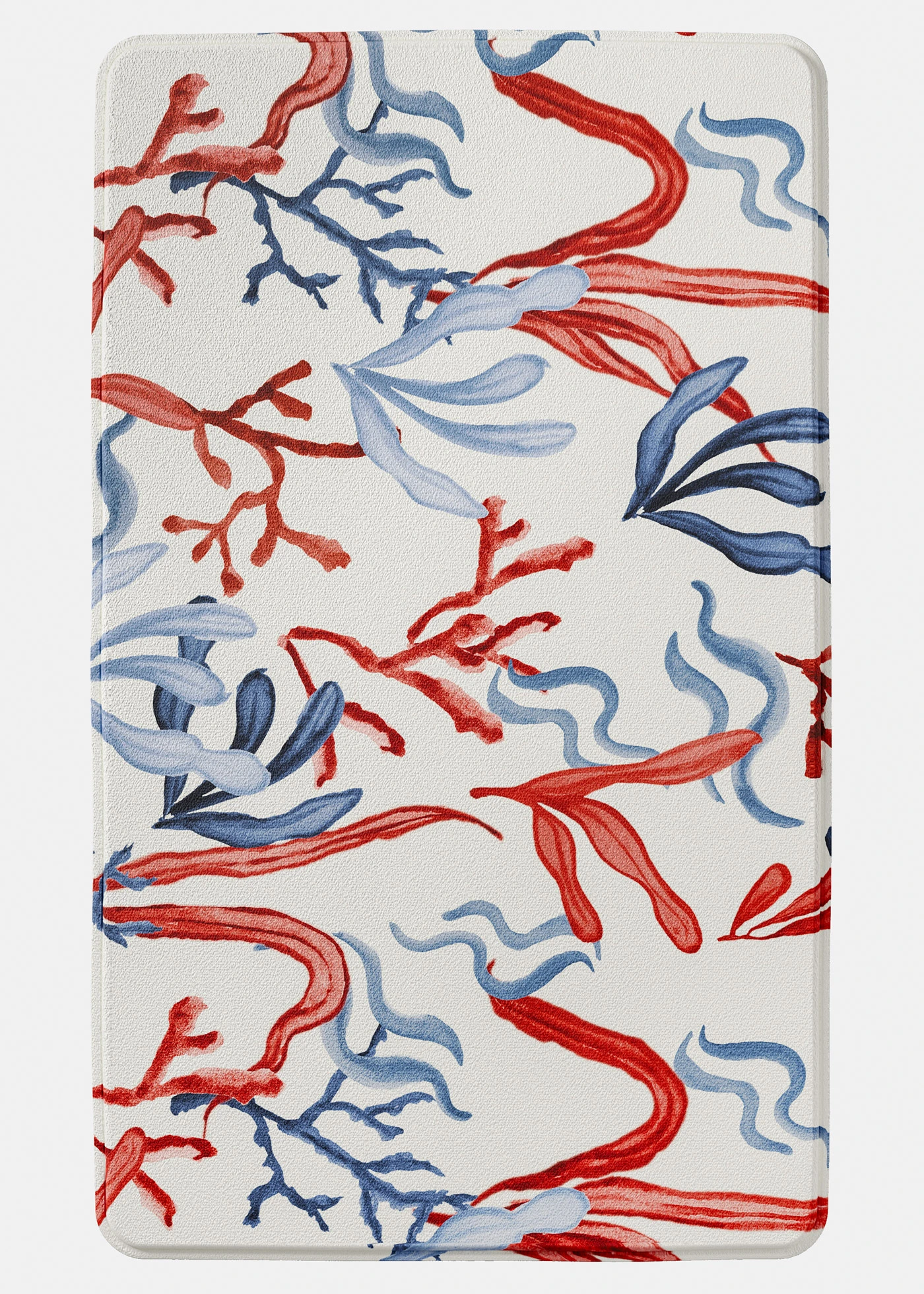 Tapis de bain à mémoire de forme • blanc-bleu-rouge rayé • Boutique bonprix