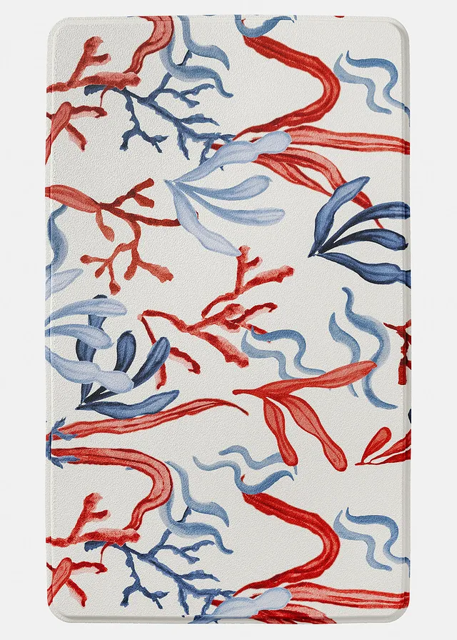 Tapis de bain à mémoire de forme, Couleur: blanc-bleu-rouge rayé