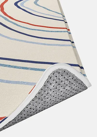 Badmat met memory foam, Kleur: crème grafische print