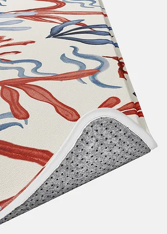 Tapis de bain à mémoire de forme • blanc-bleu-rouge rayé • Boutique bonprix