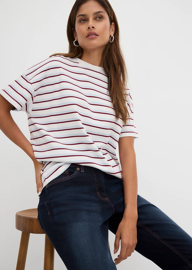 Straight jeans met mid waist • donkerblauw denim • product-page.page-title-suffix