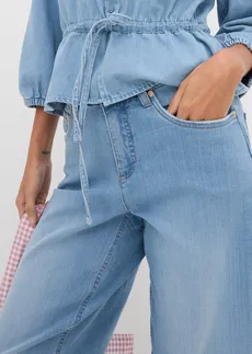 Strečové džíny High Waist, Barrel • světle modrý denim used • bonprix obchod