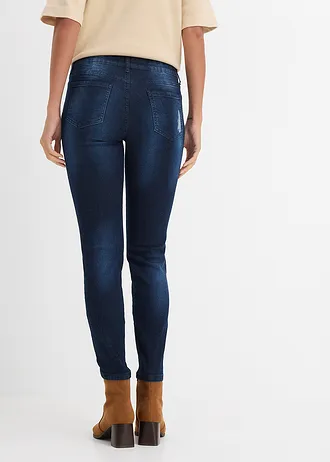 Blugi skinny cu talie medie, stretch • bleumarin denim • magazin bonprix