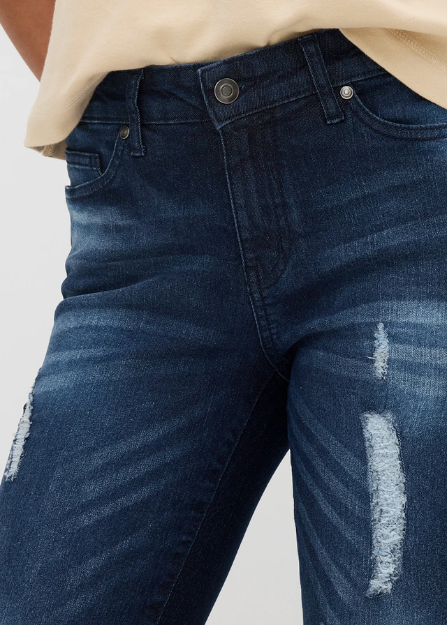 Skinny jeans mid waist, stretch • donkerblauw denim • product-page.page-title-suffix