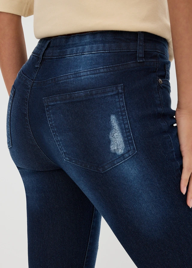 Skinny jeans mid waist, stretch • donkerblauw denim • product-page.page-title-suffix