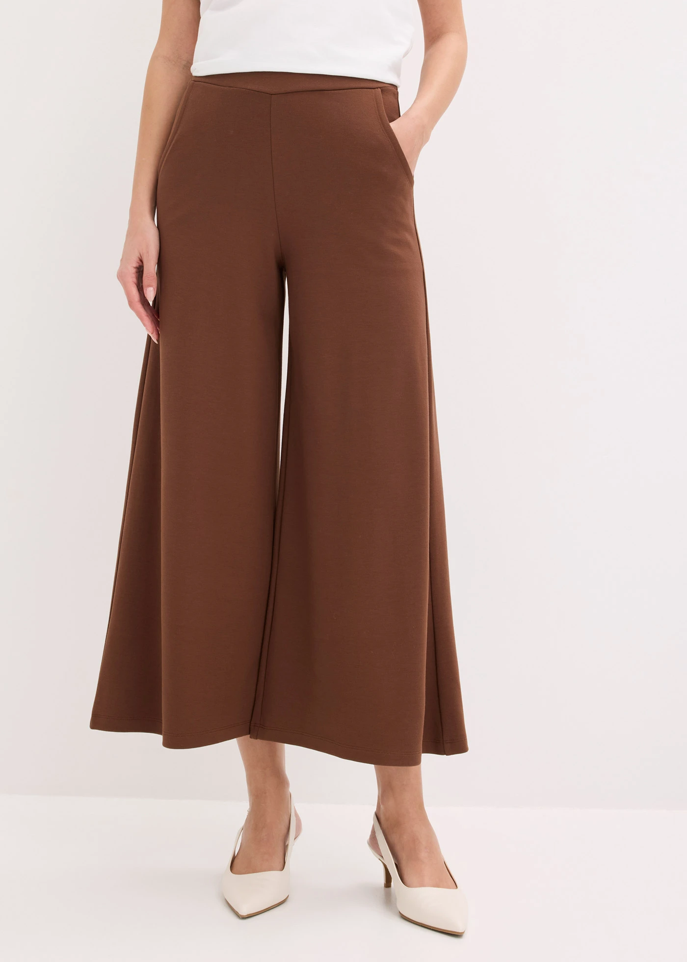 Pantaloni culotte din material cu viscoză • maro • magazin bonprix