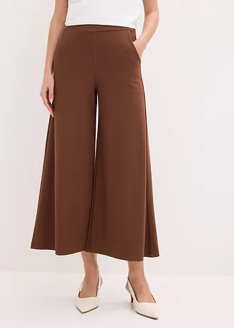 Kalhoty Culotte z viskózové směsi • hnědá • bonprix obchod