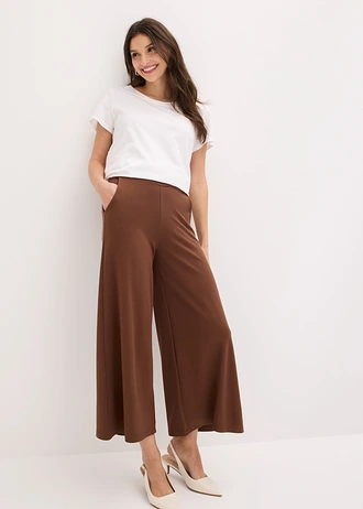 Jupe-culotte en viscose majoritaire, Couleur: marron