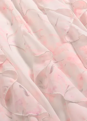 Maxi rok van licht chiffon • wolwit gebloemd • bonprix online shop