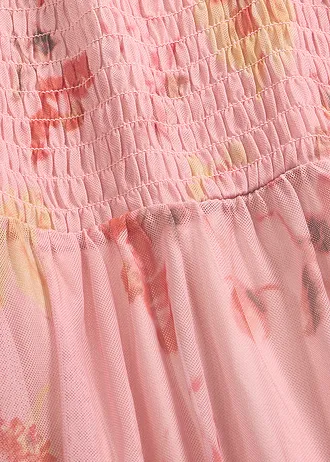 Jersey jurk van zacht mesh • asroze gebloemd • bonprix online shop