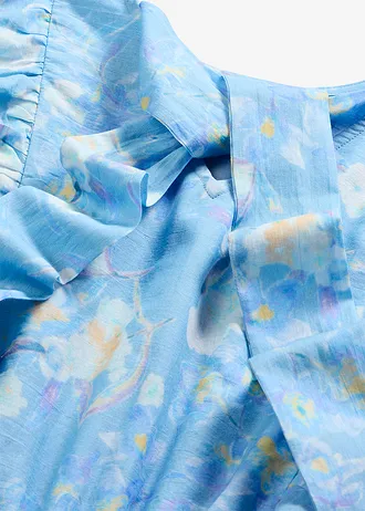 Maxi jurk van puur katoen • poederblauw gebloemd • bonprix online shop