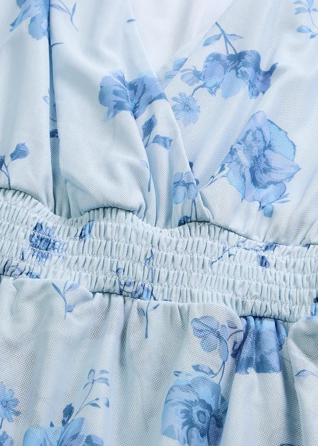 Robe midi en mesh doux • bleu poudré floral • product-page.page-title-suffix