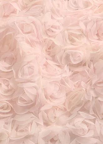 Rochie de seară din tul fin cu detalii florale • roz perlat-bej perlat • magazin bonprix