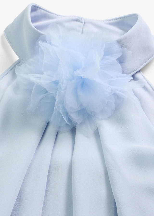 Maxi jurk met bloemenapplicatie • poederblauw • product-page.page-title-suffix
