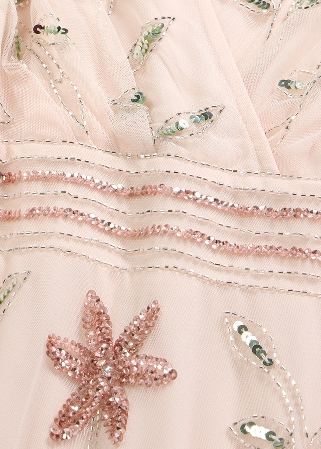 Robe de soirée avec broderies de sequins • rose floral • product-page.page-title-suffix