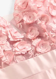Avondjurk van glanzend satijn met bloemenapplicatie • asroze • bonprix online shop