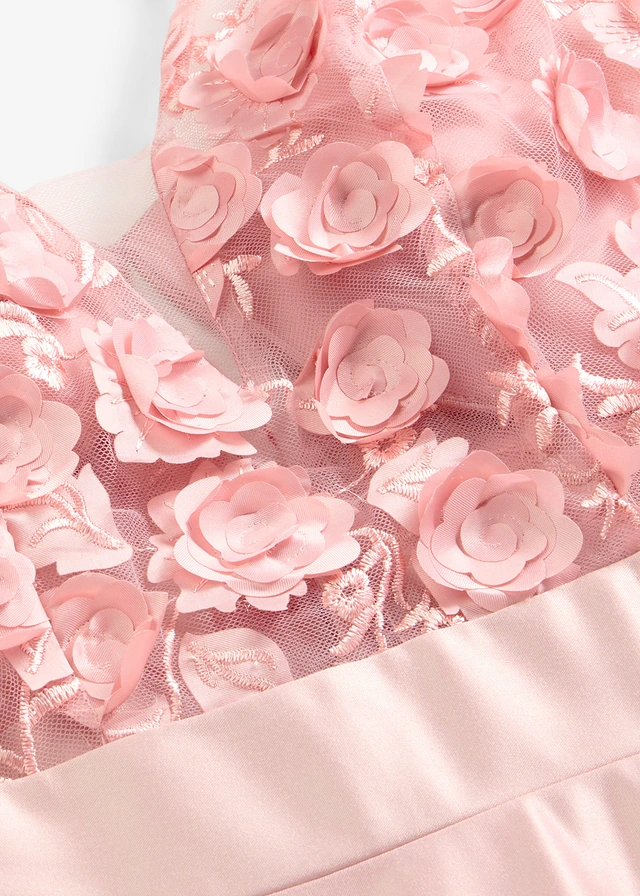 Robe de soirée en satin brillant avec fleurs appliquées • rose cendré • product-page.page-title-suffix