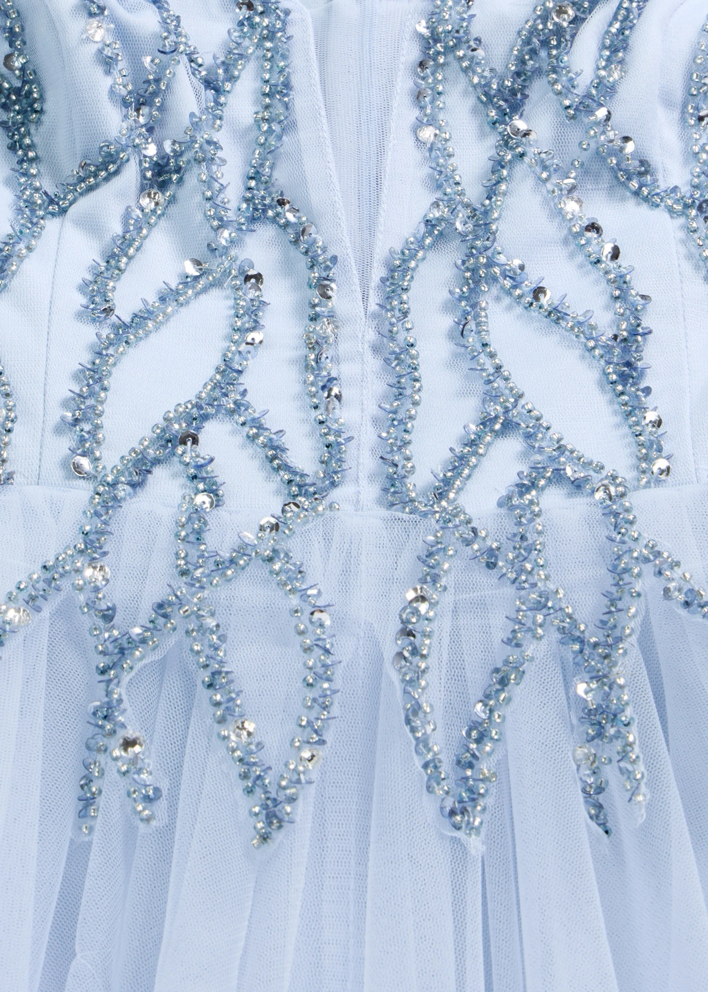 Robe de soirée en tulle avec décors en strass • bleu poudré • Boutique bonprix