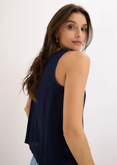 Bluză-top din material creponat texturat • bleumarin • magazin bonprix