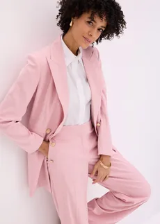 Pantalon large à pinces et boutons décoratifs • rose cendré • Boutique bonprix